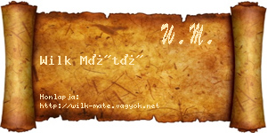 Wilk Máté névjegykártya