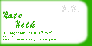 mate wilk business card